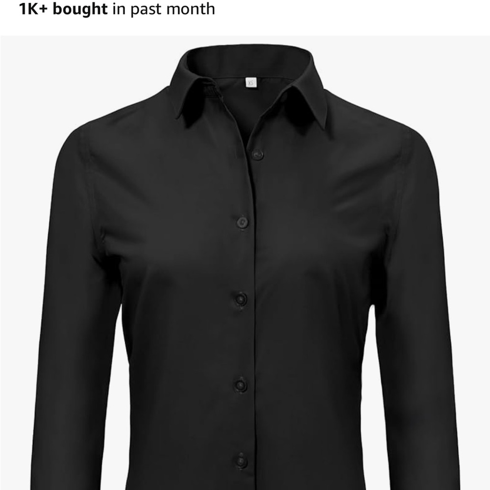 🔥BRAND NEW! Black Women's Button-Up Long Sleeve Shirt